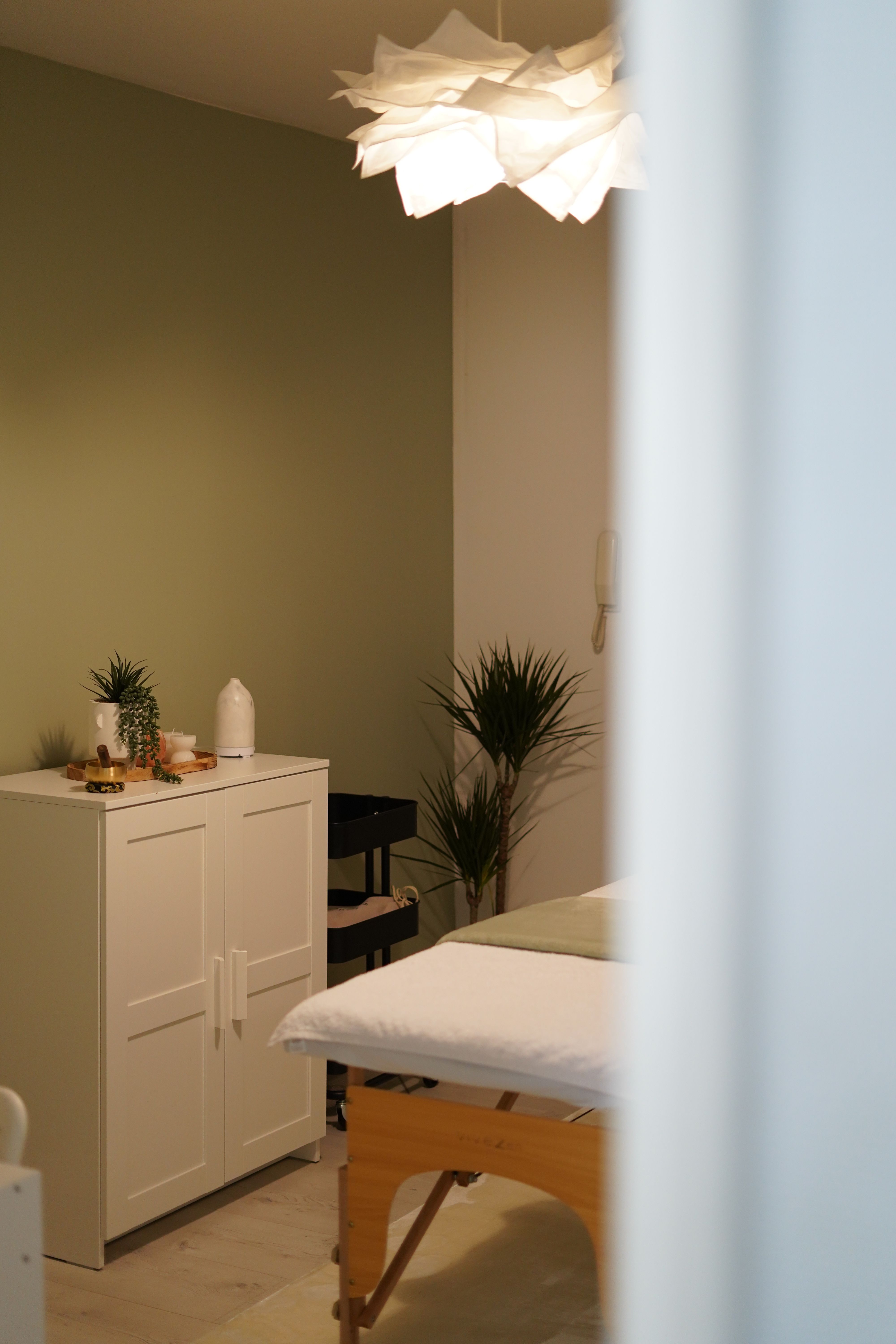 A warm meditation and wellness space